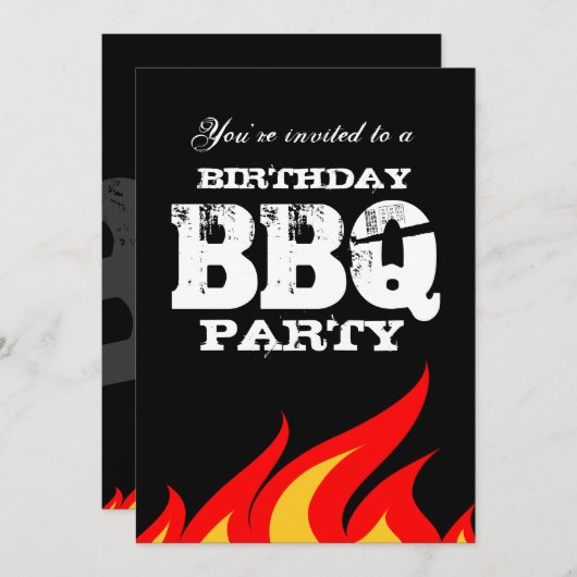 カスタムバックヤードBBQバースデーパーティ招待状 招待状 (正面/裏面)