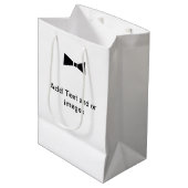 カスタムバッグモダンウェディングパーティー追加文字と画像 ミディアムペーパーバッグ (正面アングル)