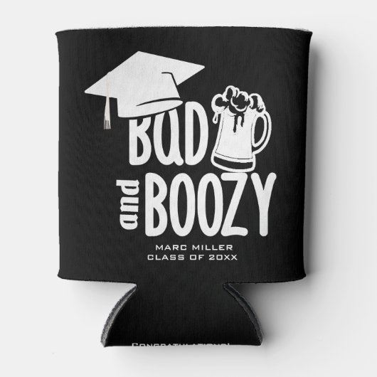 カスタムバッド&ブージパーソナライズされたー卒業パーティー 缶クーラー (正面)