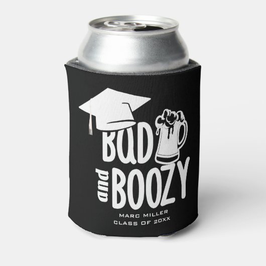 カスタムバッド&ブージパーソナライズされたー卒業パーティー 缶クーラー (缶裏面)