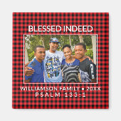 カスタムバッファロープレイドファミリークリスチャンクリスマス マグネット (正面)