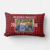 カスタムバッファロープレイドファミリークリスチャンクリスマス ランバークッション (正面)