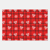カスタムバッファローラブハートスノーフレークフェスティバル ラッピングペーパーシート (正面3)