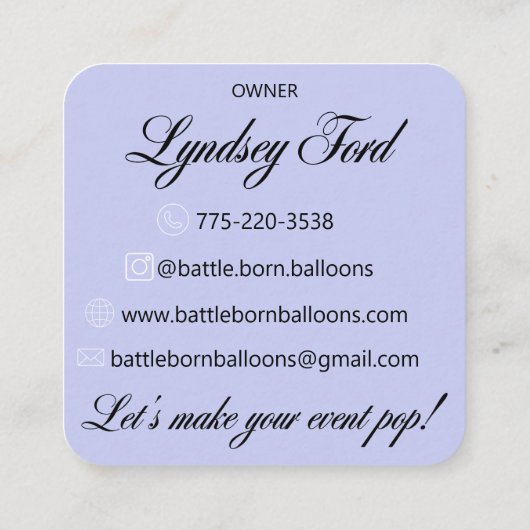 カスタムバトル生まれバン・ビジネス・カード スクエア名刺 (裏面)