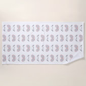 カスタムバドミントンラケットパタモノグラムのーン ビーチタオル (正面)