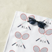 カスタムバドミントンラケットパタモノグラムのーン ビーチタオル (インサイチュ)