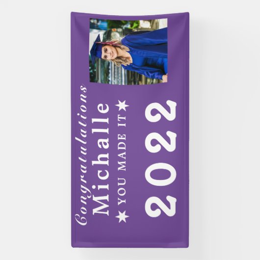 カスタムバナー、パーソナライズされた写真卒業 横断幕 (縦)