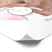 カスタムバニー&ベアパーソナライズされたポスターカップルアート ポスター (角)