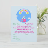 カスタムバビーズ1歳の誕生日の招待状 招待状 (スタンド正面)