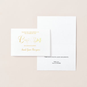 カスタムバプテスマ女の子ありがとう 箔カード