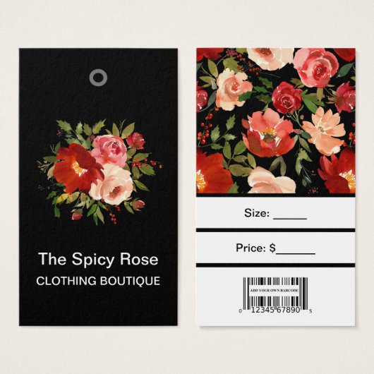 カスタムバラとバーコード価格ラベル (正面&裏面)