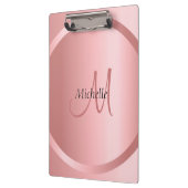 カスタムバラエレガント金ゴールドモノグラムテンプレート クリップボード (左)