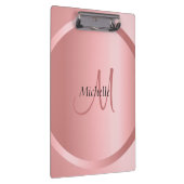 カスタムバラエレガント金ゴールドモノグラムテンプレート クリップボード (右)