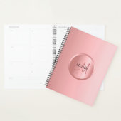 カスタムバラエレガント金ゴールドモノグラムモダン プランナー手帳 (ディスプレー)