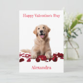 カスタムバラバレンタイン付きゴールデンレトリバー シーズンカード (スタンド正面)