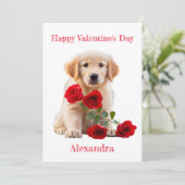 カスタムバラバレンタイン付きゴールデンレトリバー シーズンカード (スタンド正面)