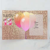 カスタムバラパーソナライズされた金ゴールド13番目の誕生日カード カード (内部)