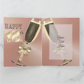 カスタムバラパーソナライズされた金ゴールド18番目の誕生日カード カード (内部)