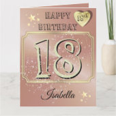 カスタムバラパーソナライズされた金ゴールド18番目の誕生日カード カード (正面)