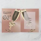カスタムバラパーソナライズされた金ゴールド60番目の誕生日カード カード (内部)