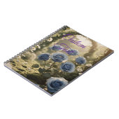 カスタムバラブルーフローラ ノートブック (左側)