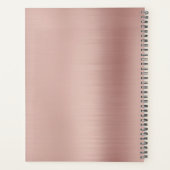 カスタムバラモダンピンク金ゴールドミニマリストスクリプト プランナー手帳 (裏面)