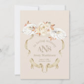 カスタムバラモノグラムクレスト葬儀プログラム 招待状 (正面)