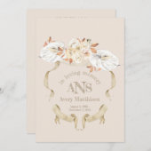 カスタムバラモノグラムクレスト葬儀プログラム 招待状 (正面/裏面)