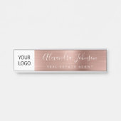 カスタムバラロゴエグゼクティブ金ゴールドピンクプロフェッショナル サインプレート (正面)