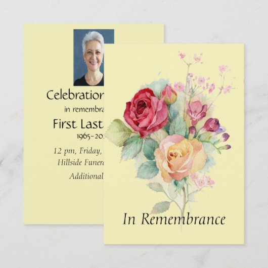 カスタムバラ園花 招待状 (正面/裏面)