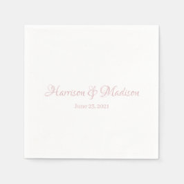 カスタムバラ埃スクリプトカップル名結婚日の スタンダードカクテルナプキン