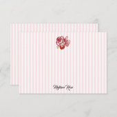 カスタムバラ絵を描のストライプ名門私立校風の サンキューカード (正面/裏面)