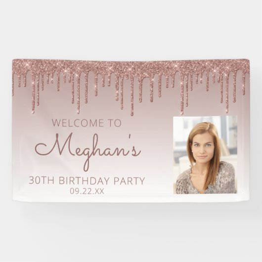 カスタムバラ金ゴールドグリッタードリップ30歳の誕生日 横断幕 (横)