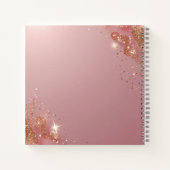 カスタムバラ金ゴールドグリッターノートエレガント- Sparkl ノートブック (裏面)