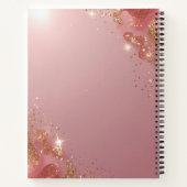 カスタムバラ金ゴールドグリッターノートエレガント- Sparkl ノートブック (裏面)