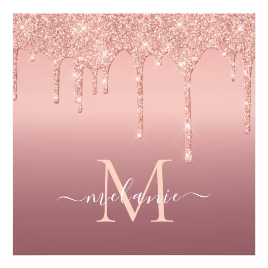 カスタムバラ金ゴールドグリッターポスター フォトプリント            (正面)