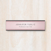 カスタムバラ金ゴールドグリッターモダンエレガントテンプレート サインプレート (正面)