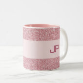 カスタムバラ金ゴールドグリッターモノグラムのテンプレート ツートーンマグカップ (正面右)