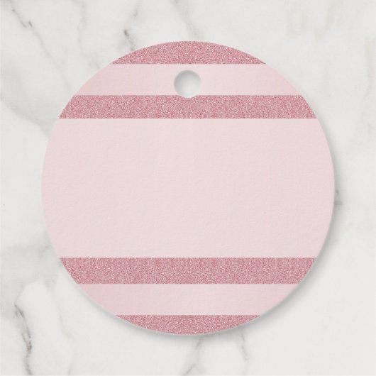 カスタムバラ金ゴールドグリッタールック空白のテンプレート フェイバータグ (裏面)