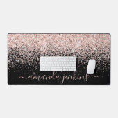 カスタムバラ金ゴールドグリッター効果 デスクマット (キーボード&マウス)