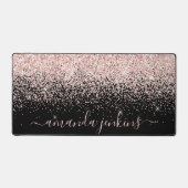 カスタムバラ金ゴールドグリッター効果 デスクマット (正面)