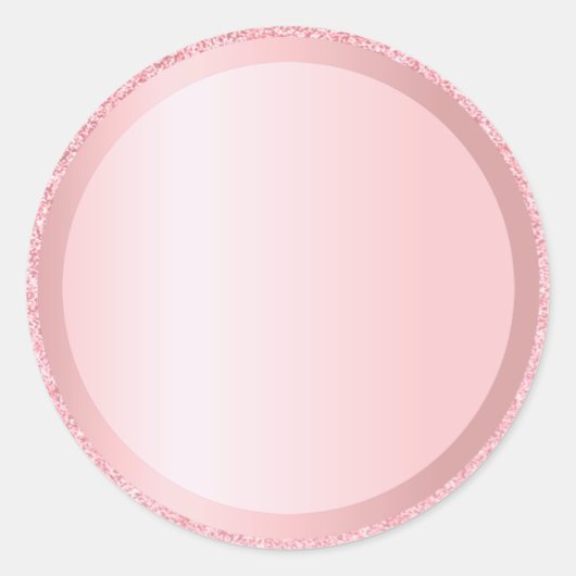 カスタムバラ金ゴールドグリッター空白のテンプレート追加文字 ラウンドシール (正面)