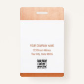 カスタムバラ金ゴールドロゴバーコード従業員 バッジ (裏面)