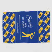 カスタムバルバドスクリスチャンの主へのスイング ゴルフタオル (横)