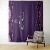 カスタムバルミツワーパーティーパープル金ゴールドフォトブース タペストリー (インサイチュ)