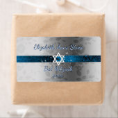 カスタムバルミツワー、、ブルー&シルバー、ウォーターボトル ラベル (インサイチュ)