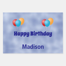 カスタムバルーンハッピーバースデー ラッピングペーパーシート