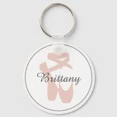 カスタムバレエのスリッパバレリーナダンスセンター名 キーホルダー (正面)