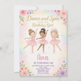 カスタムバレエプリンセステンプレート 招待状