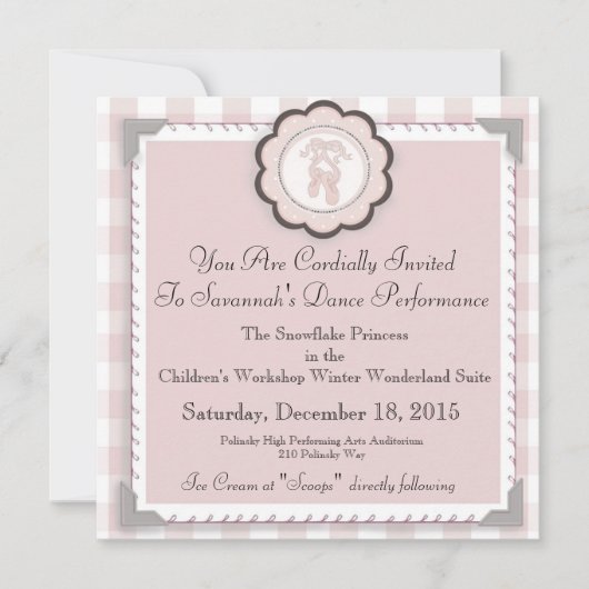カスタムバレエ公演発表- 招待状 (正面)